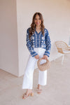 Boho Vacay Embroidered Button Blouse