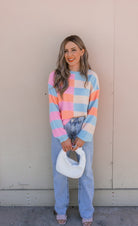 Joyful Striped Color Block Spring Sweater | S-XL-Sweaters-Krush Kandy, Women's Online Fashion Boutique Located in Phoenix, Arizona (Scottsdale Area)
