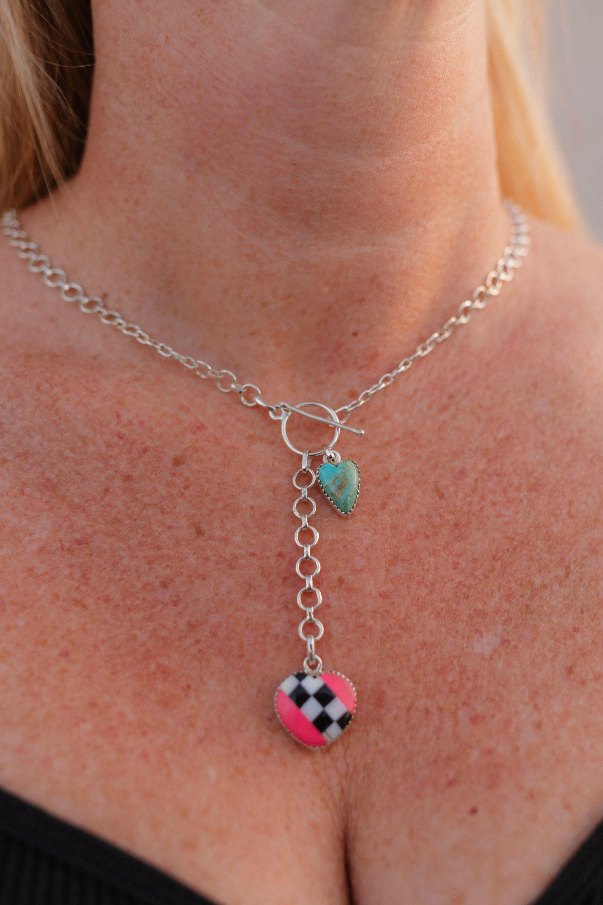 Way To Your Heart Checkered & Stripe Necklaces-Necklaces-Krush Kandy, Women's Online Fashion Boutique Located in Phoenix, Arizona (Scottsdale Area)