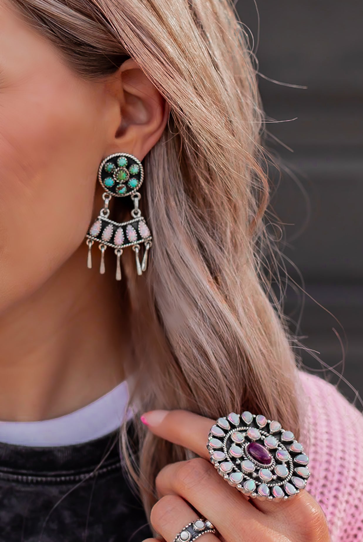 Give Em A Hand Jeweled Post Earrings-Earrings-Krush Kandy, Women's Online Fashion Boutique Located in Phoenix, Arizona (Scottsdale Area)