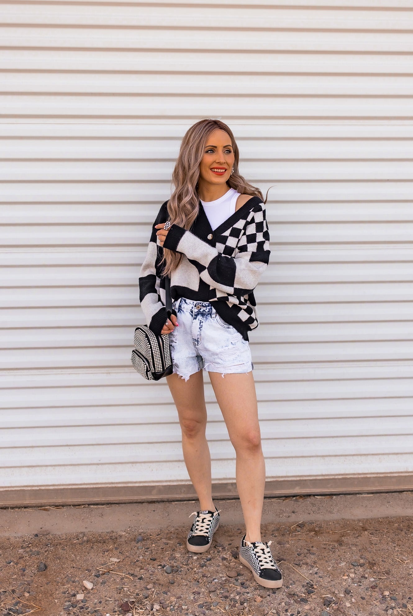 Double the Fun Checkered Print Cardigan-Sweaters-Krush Kandy, Women's Online Fashion Boutique Located in Phoenix, Arizona (Scottsdale Area)