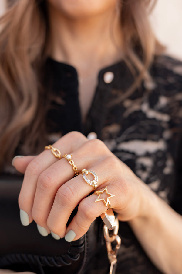 Going Places CZ Open Oval Band Ring