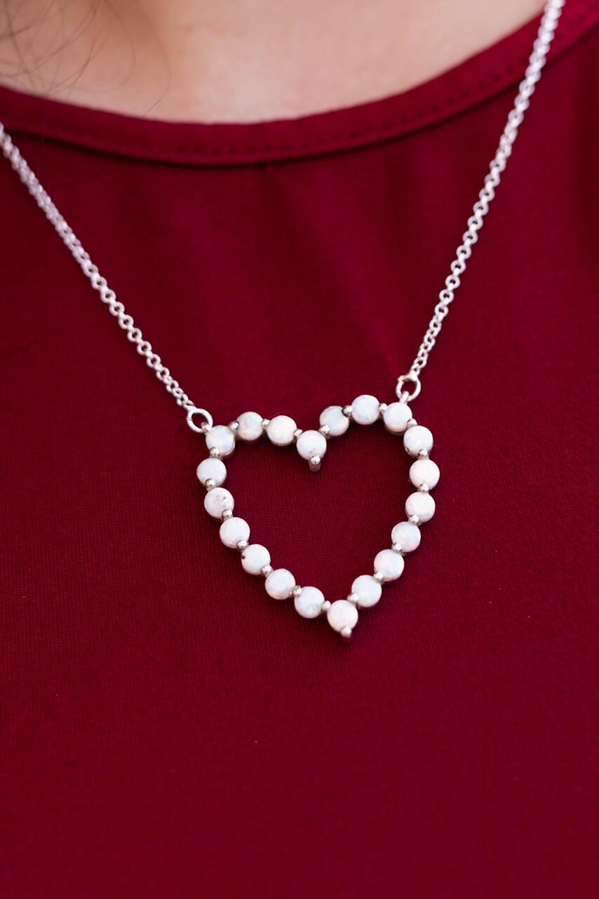 Heartfelt Desire Stone Heart Necklace-Necklaces-Krush Kandy, Women's Online Fashion Boutique Located in Phoenix, Arizona (Scottsdale Area)