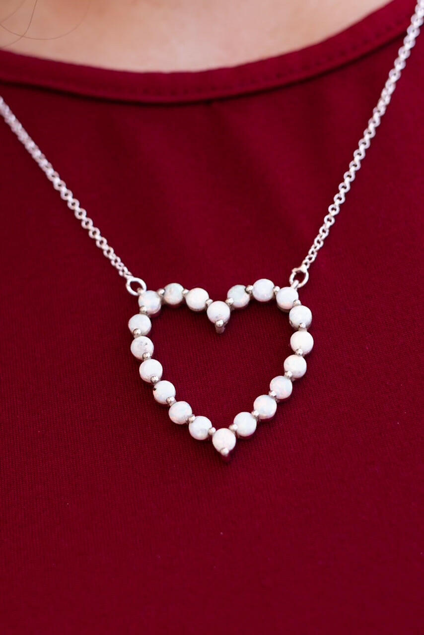 Heartfelt Desire Stone Heart Necklace-Necklaces-Krush Kandy, Women's Online Fashion Boutique Located in Phoenix, Arizona (Scottsdale Area)