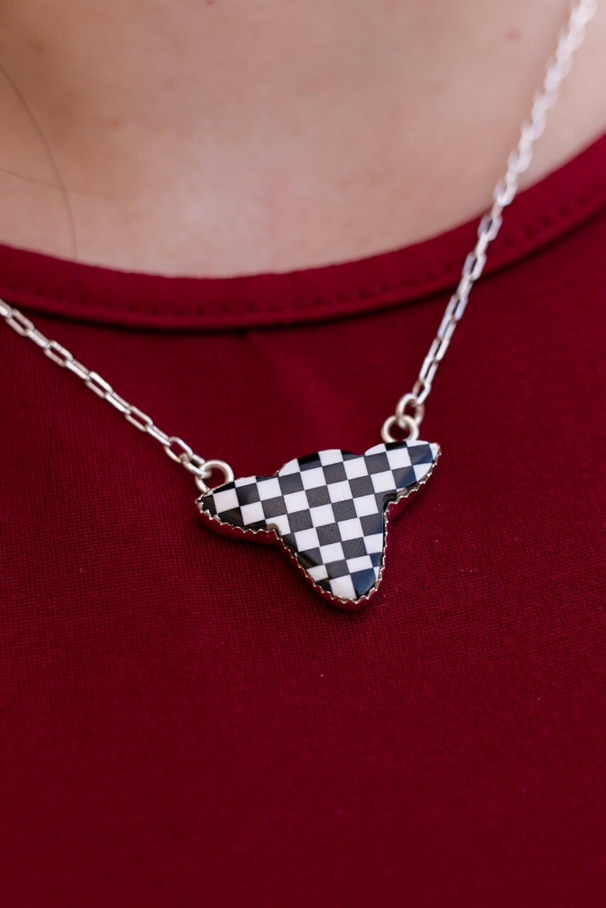 Belle's Bliss Checkered Necklaces-Necklaces-Krush Kandy, Women's Online Fashion Boutique Located in Phoenix, Arizona (Scottsdale Area)