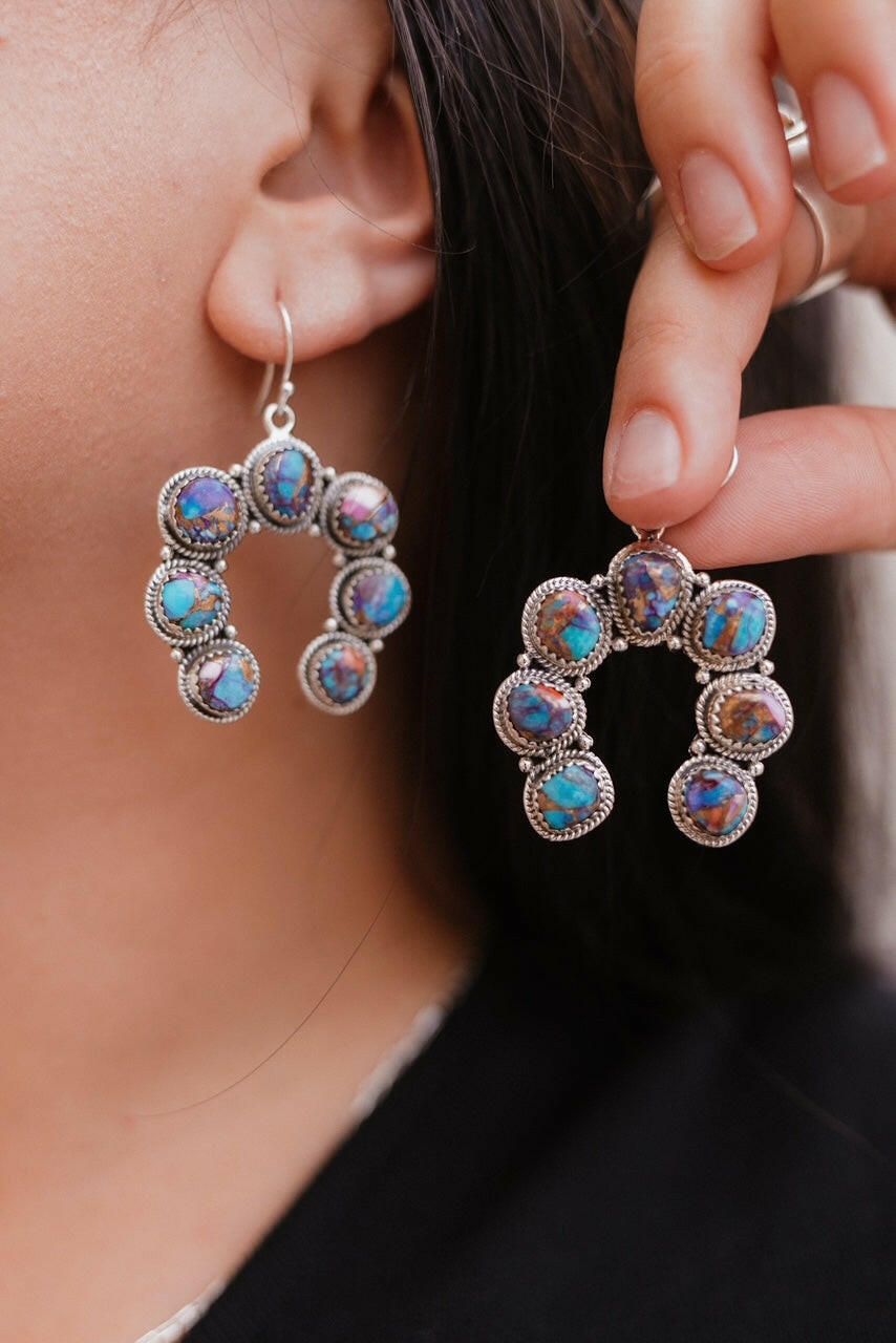 Wild About You Horseshoe Stone Earrings-Drop Earrings-Krush Kandy, Women's Online Fashion Boutique Located in Phoenix, Arizona (Scottsdale Area)