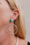 Double Up Sterling Silver Stone Hoop Earrings-Earrings-Krush Kandy, Women's Online Fashion Boutique Located in Phoenix, Arizona (Scottsdale Area)