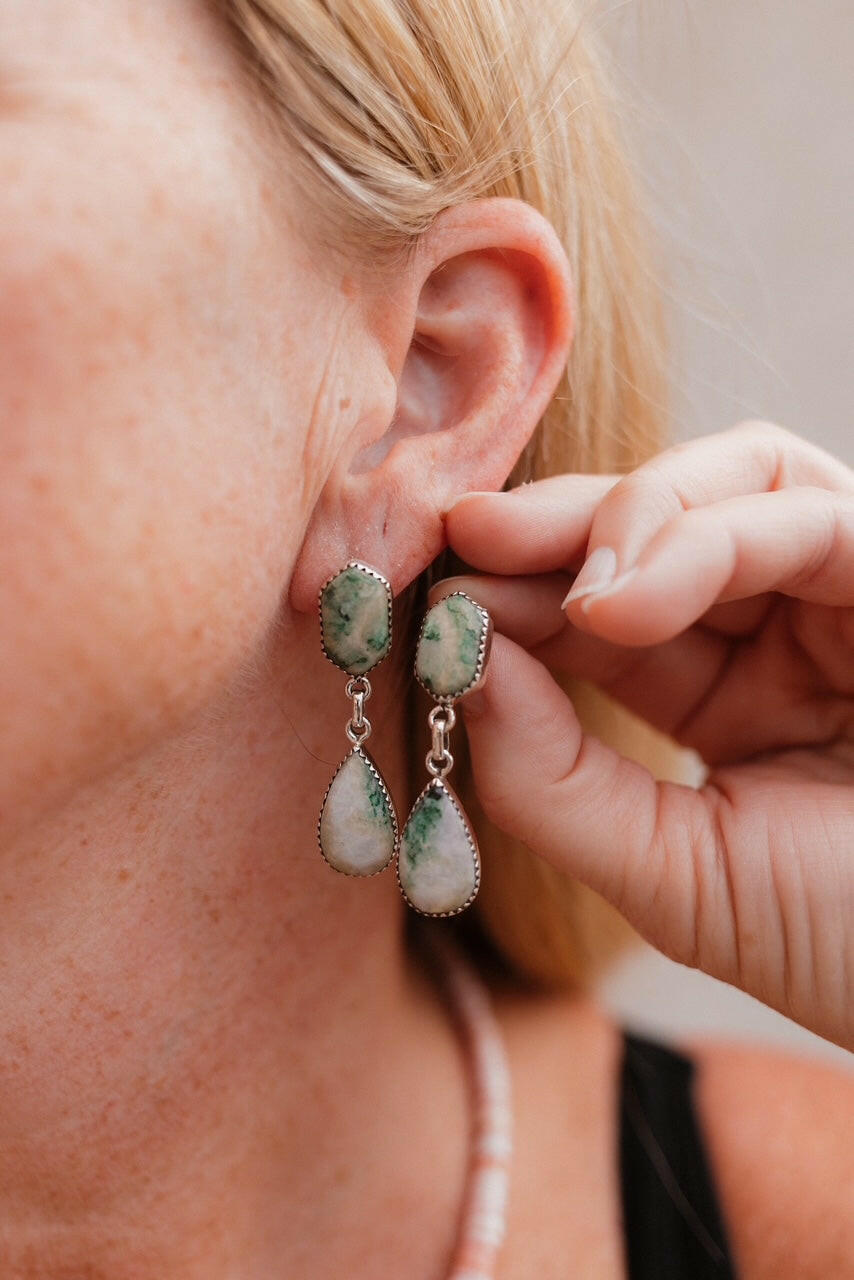 Stone Drop Earrings-Earrings-Krush Kandy, Women's Online Fashion Boutique Located in Phoenix, Arizona (Scottsdale Area)