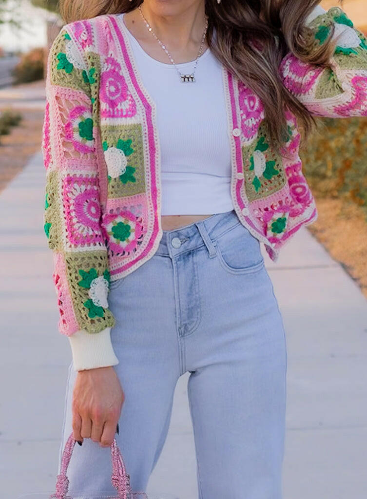 Jade Crochet Lace Cardigan-Cardigans-Krush Kandy, Women's Online Fashion Boutique Located in Phoenix, Arizona (Scottsdale Area)