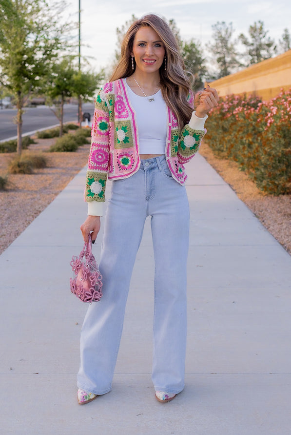 Jade Crochet Lace Cardigan-Cardigans-Krush Kandy, Women's Online Fashion Boutique Located in Phoenix, Arizona (Scottsdale Area)