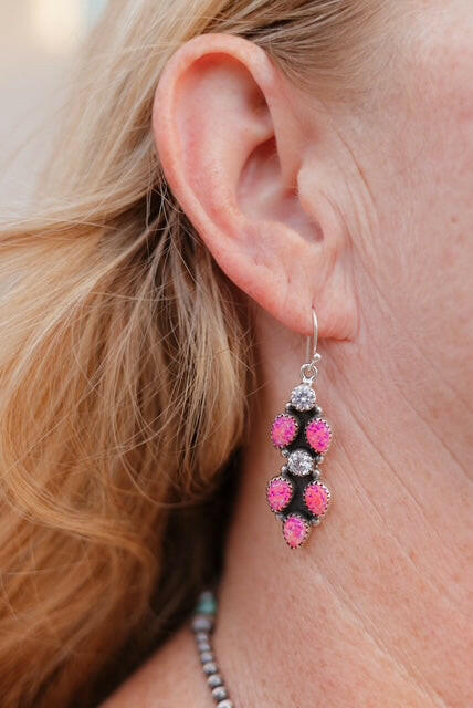 Opal & Crystal Stone Earrings-Drop Earrings-Krush Kandy, Women's Online Fashion Boutique Located in Phoenix, Arizona (Scottsdale Area)