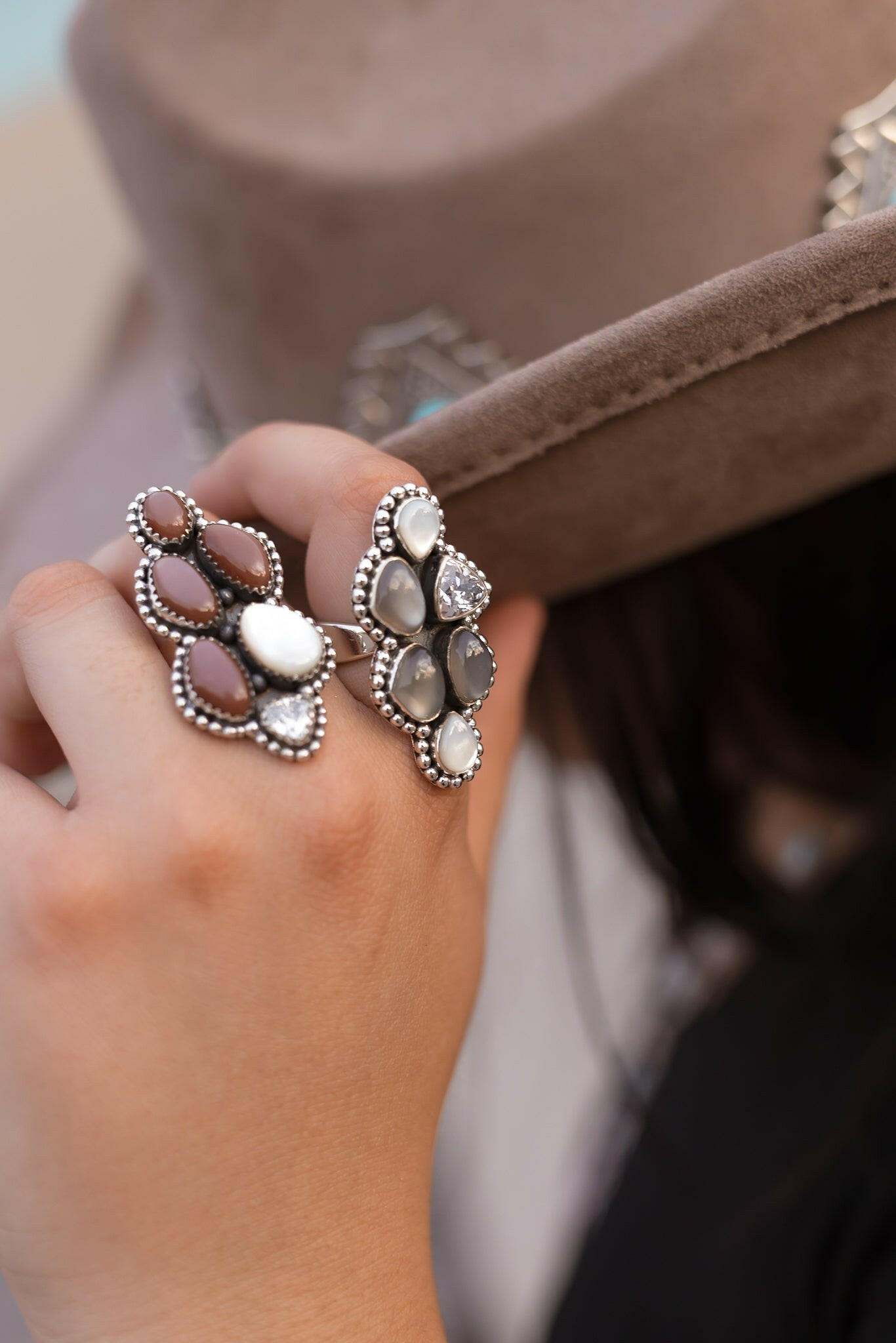 Kristyn's Cluster Crawler Stone Ring-Crawler Rings-Krush Kandy, Women's Online Fashion Boutique Located in Phoenix, Arizona (Scottsdale Area)