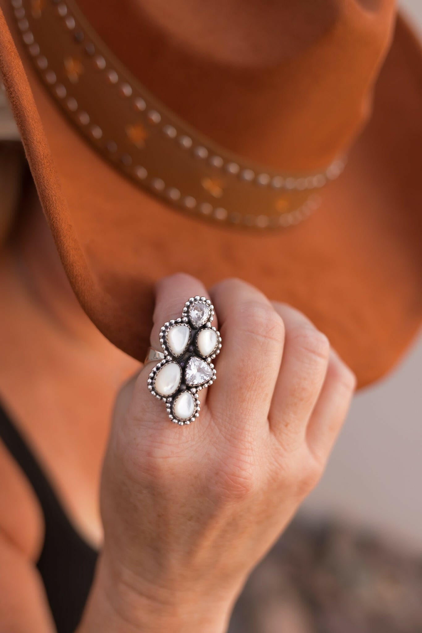 Kristyn's Cluster Crawler Stone Ring-Crawler Rings-Krush Kandy, Women's Online Fashion Boutique Located in Phoenix, Arizona (Scottsdale Area)