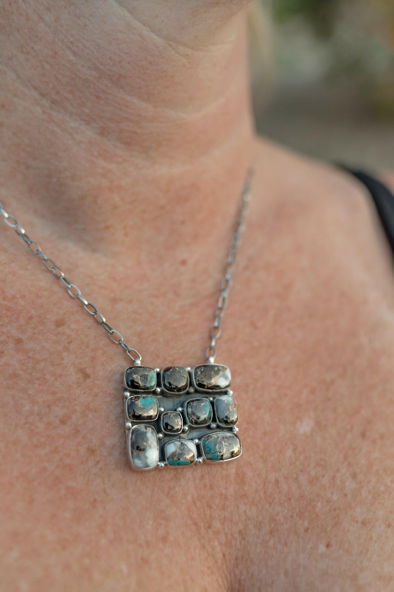 Kandy Bar Stone Cluster Necklaces-Necklaces-Krush Kandy, Women's Online Fashion Boutique Located in Phoenix, Arizona (Scottsdale Area)