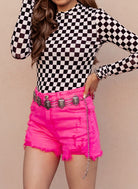 Checkmate Checkered Print Top-Long Sleeve Tops-Krush Kandy, Women's Online Fashion Boutique Located in Phoenix, Arizona (Scottsdale Area)