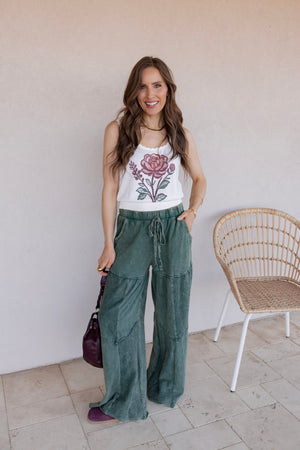 Mineral Wash Wide-Leg Pants in Espresso – Krush Kandy