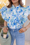 The Forever Bloom Floral Print Ruffle Sleeve Top