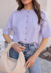 Lavender Love 3/4 Sleeve Sweater Cardigan