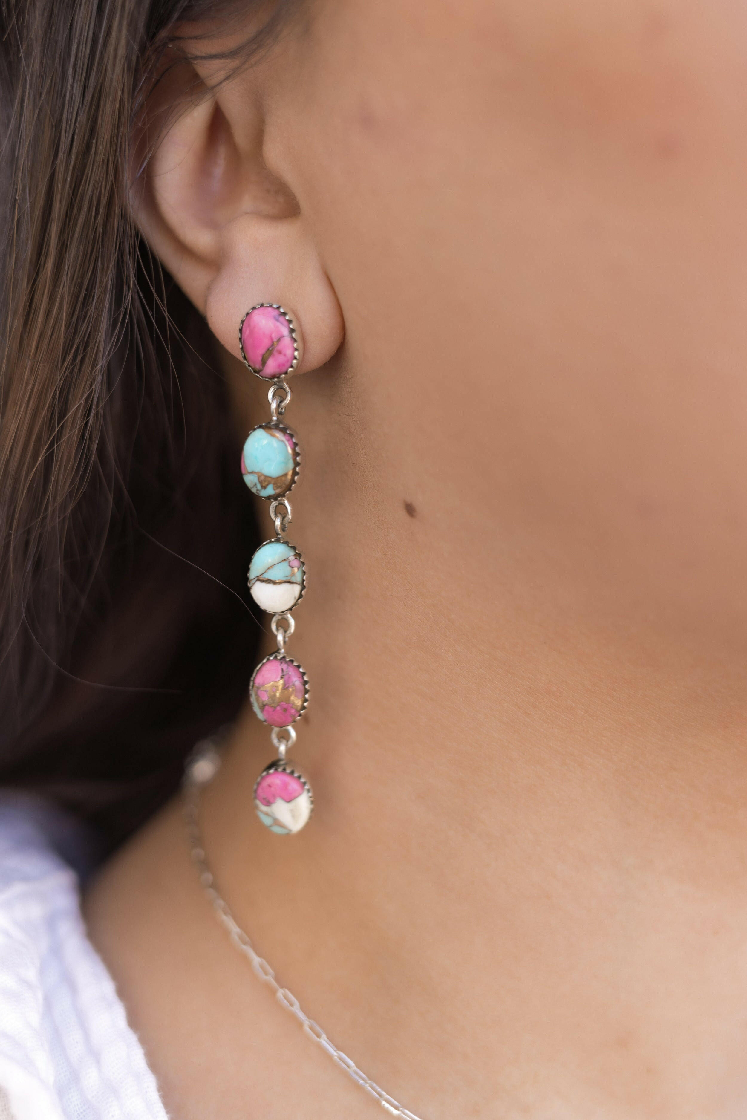 Cotton Candy Desert Dangle Earrings-Earrings-Krush Kandy, Women's Online Fashion Boutique Located in Phoenix, Arizona (Scottsdale Area)