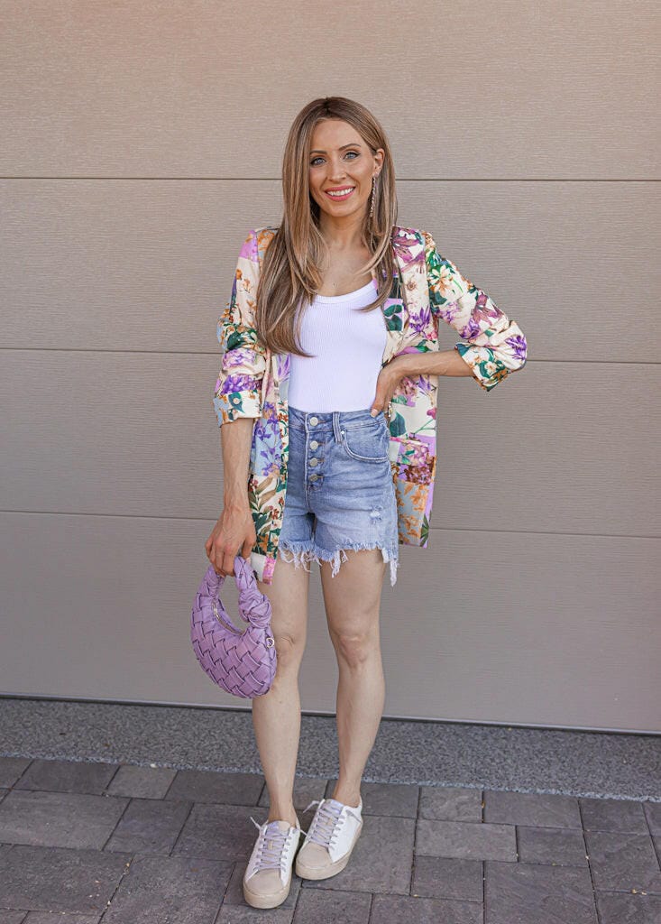 Kenzie Floral Print Blazer S-3X | by Krush Kandy-Blazers-Krush Kandy, Women's Online Fashion Boutique Located in Phoenix, Arizona (Scottsdale Area)