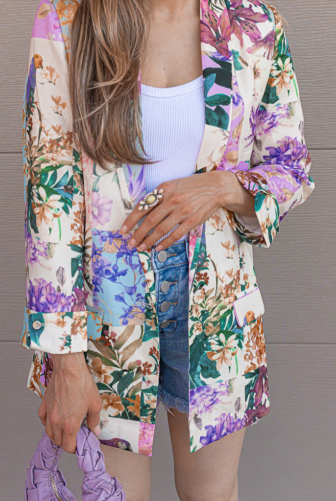 Kenzie Floral Print Blazer S-3X | by Krush Kandy-Blazers-Krush Kandy, Women's Online Fashion Boutique Located in Phoenix, Arizona (Scottsdale Area)