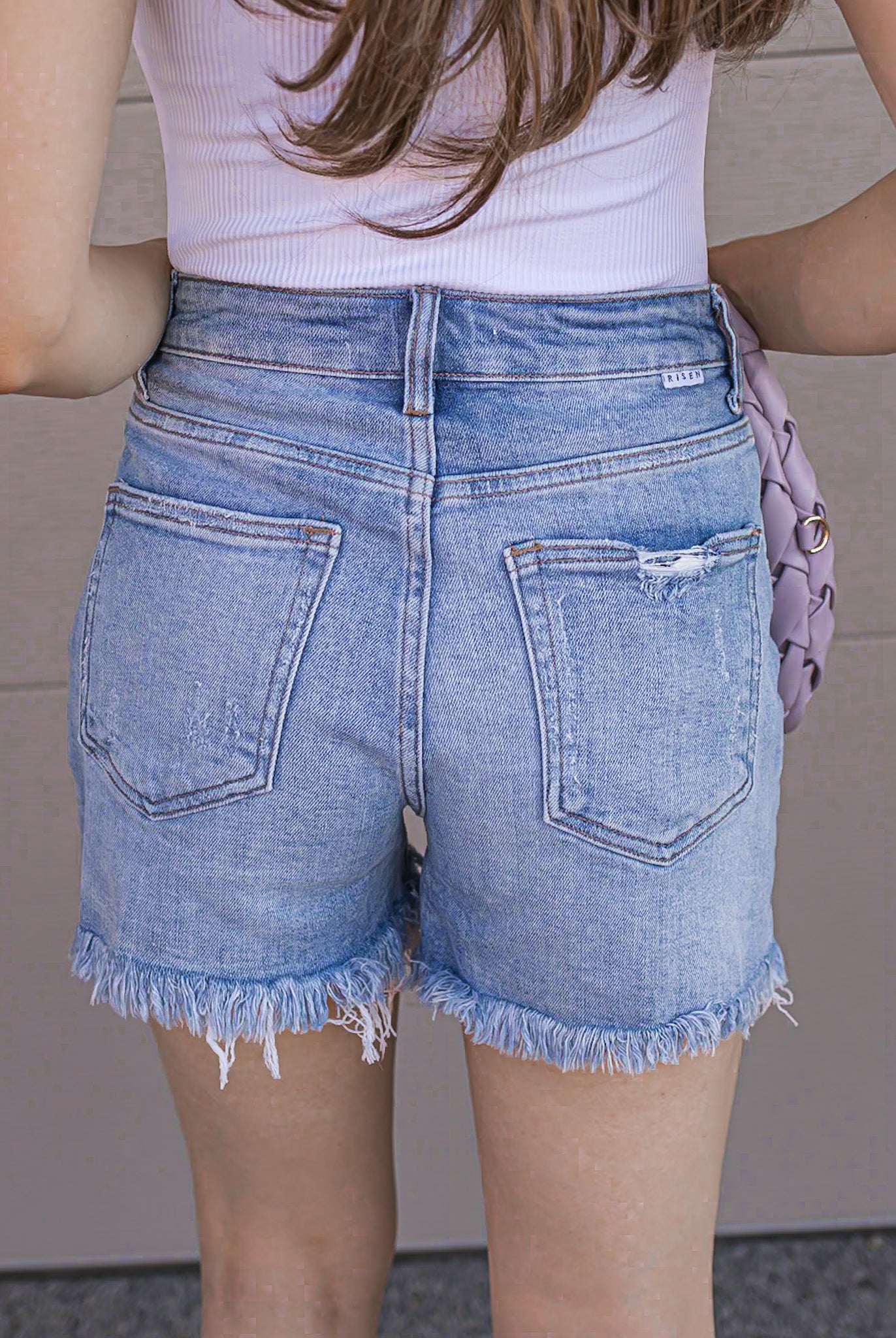 RISEN Krissy Button Fly Frayed Hem Denim Shorts-Shorts-Krush Kandy, Women's Online Fashion Boutique Located in Phoenix, Arizona (Scottsdale Area)