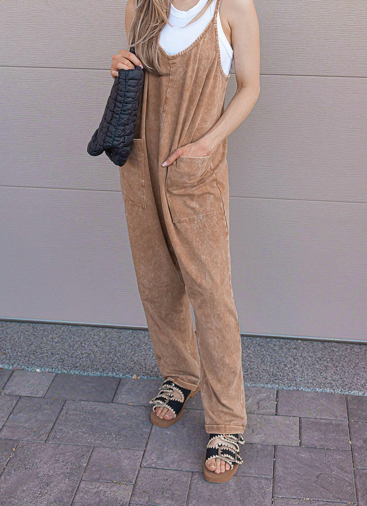 Gold Coast Mineral Washed Jumpsuit Overalls-Jumpsuits & Rompers-Krush Kandy, Women's Online Fashion Boutique Located in Phoenix, Arizona (Scottsdale Area)