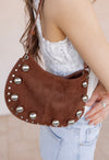 Sienna Sol Suede Studded Hobo Shoulder Bag