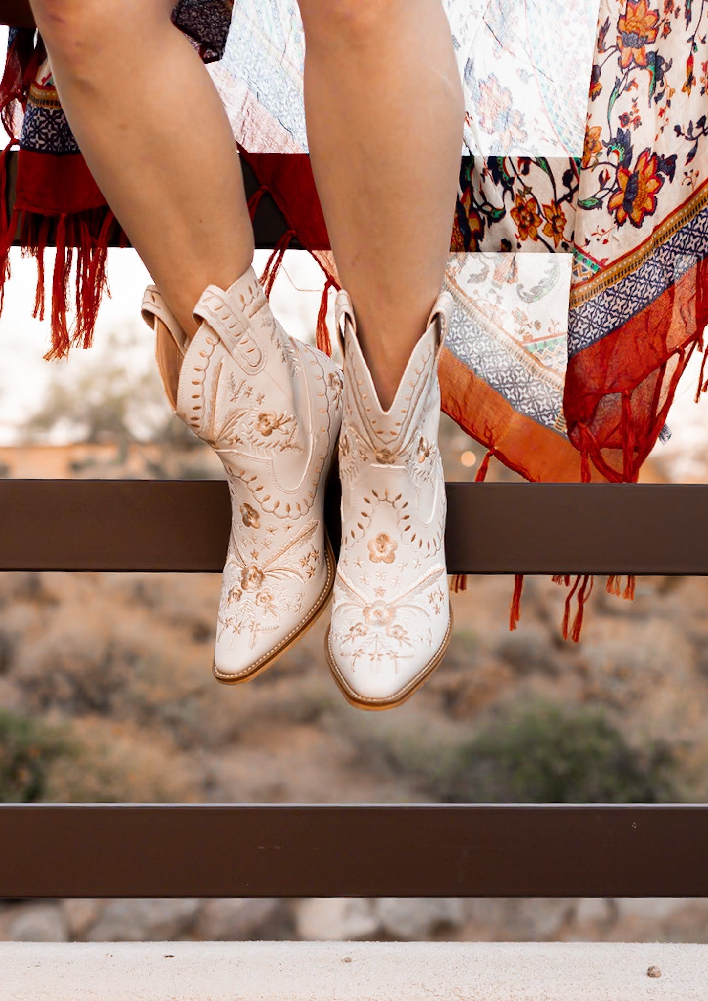 Corral Embroidered Cowgirl Boots - Beige-Boots-Krush Kandy, Women's Online Fashion Boutique Located in Phoenix, Arizona (Scottsdale Area)