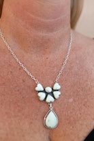 Paloma Heart Half Flower Drop Necklace-Necklaces-Krush Kandy, Women's Online Fashion Boutique Located in Phoenix, Arizona (Scottsdale Area)