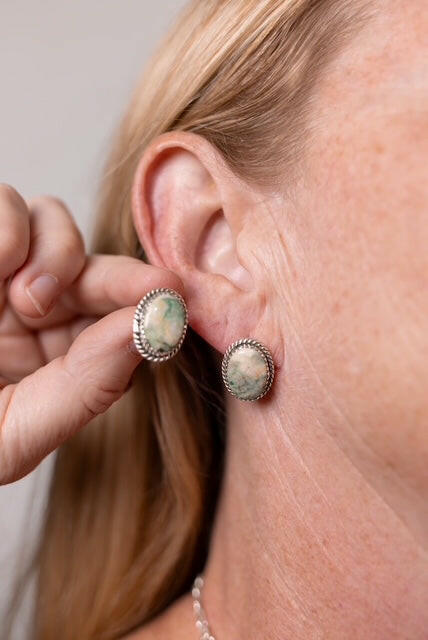 Jasper Slab Stud Earrings-Earrings-Krush Kandy, Women's Online Fashion Boutique Located in Phoenix, Arizona (Scottsdale Area)