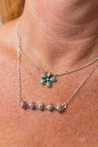 Sunlit Bloom and Bar Layered Necklace-Necklaces-Krush Kandy, Women's Online Fashion Boutique Located in Phoenix, Arizona (Scottsdale Area)