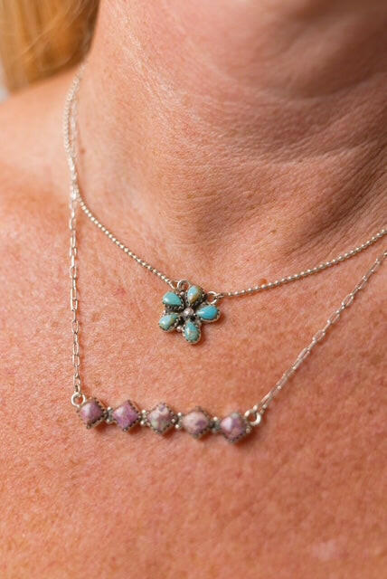 Sunlit Bloom and Bar Layered Necklace-Necklaces-Krush Kandy, Women's Online Fashion Boutique Located in Phoenix, Arizona (Scottsdale Area)