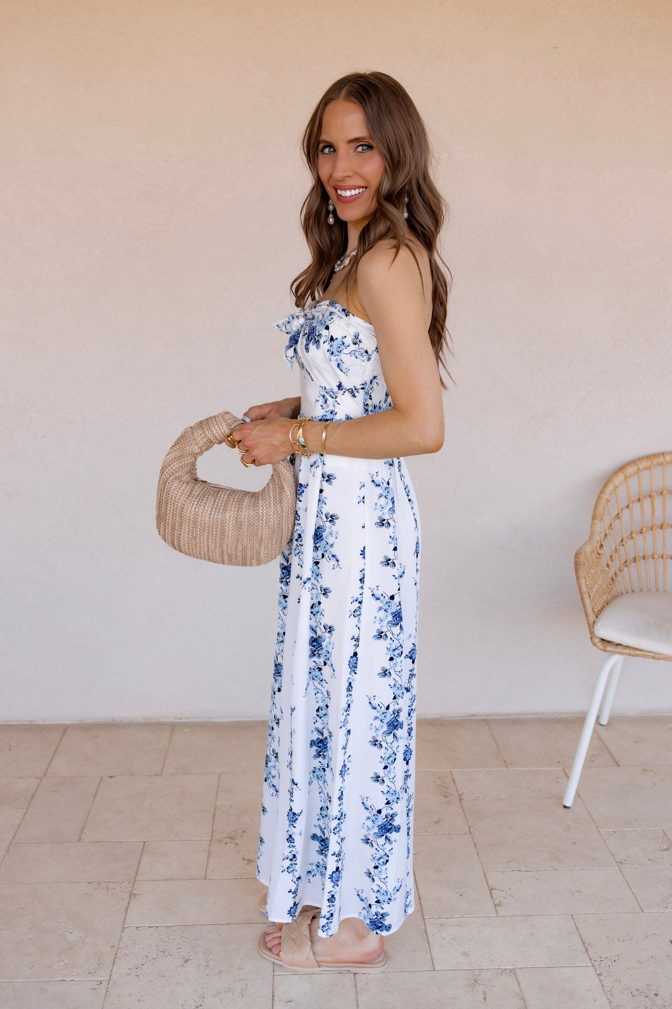 Coastal Breeze Floral Strapless Dress | White Flowy Style | Krush Kandy S Coastal Breeze Floral Strapless Dress | White Flowy Style | Krush Kandy S