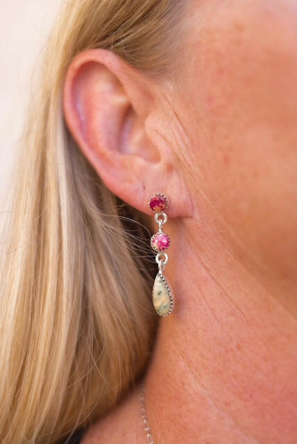 High Desert Glow Jasper Necklace and Earrings Set-Necklaces-Krush Kandy, Women's Online Fashion Boutique Located in Phoenix, Arizona (Scottsdale Area)