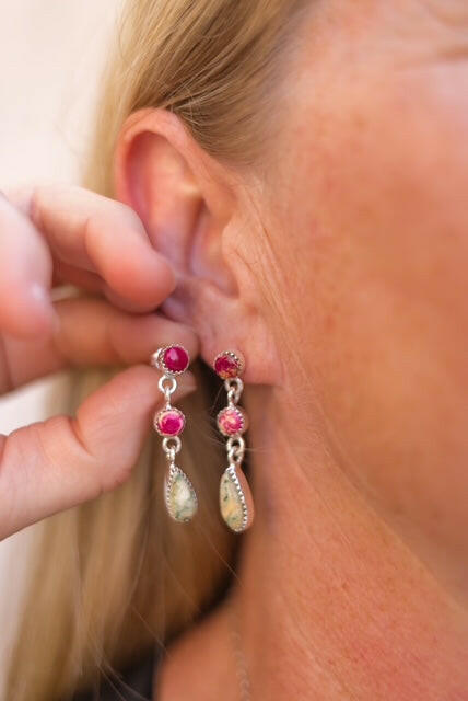 High Desert Glow Jasper Necklace and Earrings Set-Necklaces-Krush Kandy, Women's Online Fashion Boutique Located in Phoenix, Arizona (Scottsdale Area)