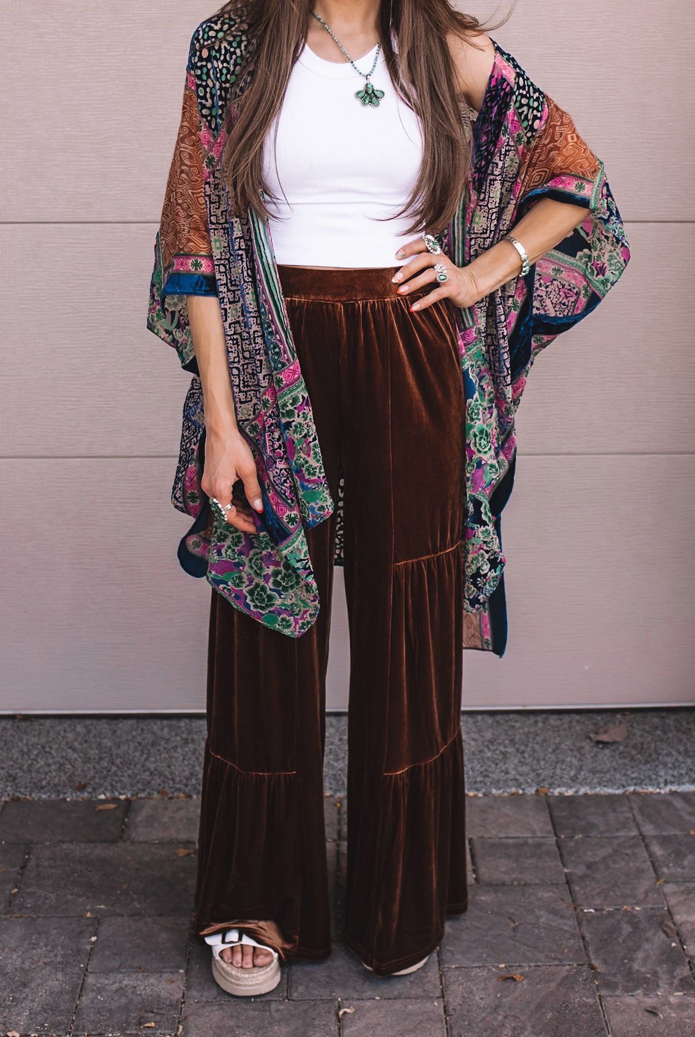 Bohemian Burnout Velvet Kimono-Kimonos-Krush Kandy, Women's Online Fashion Boutique Located in Phoenix, Arizona (Scottsdale Area)