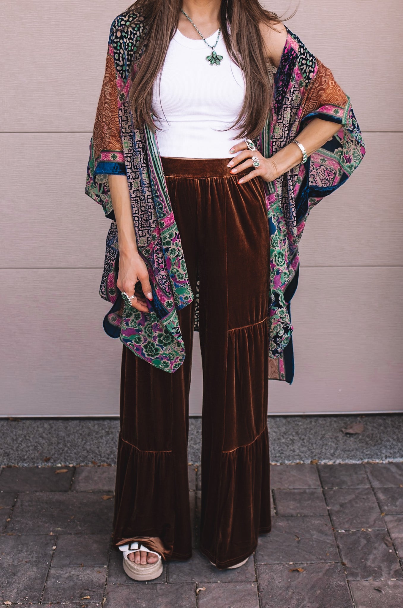 Bohemian Burnout Velvet Kimono-Kimonos-Krush Kandy, Women's Online Fashion Boutique Located in Phoenix, Arizona (Scottsdale Area)