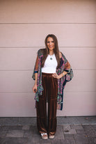 Brooke Velvet Ruffle Hem Wide Leg Pants-Pants-Krush Kandy, Women's Online Fashion Boutique Located in Phoenix, Arizona (Scottsdale Area)