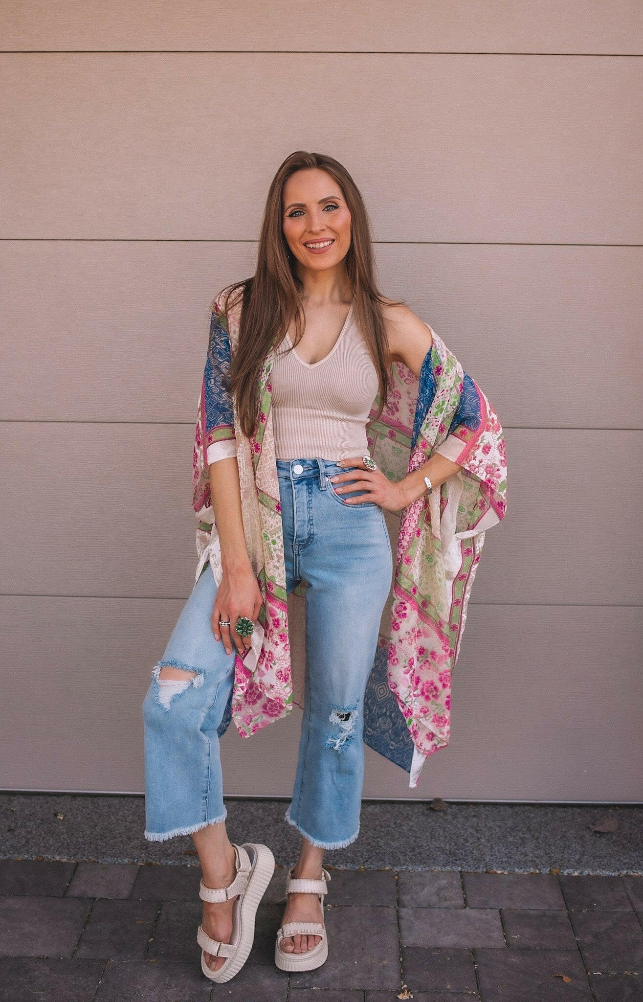 RfM Full Size Tummy Control High Waist Raw Hem Distressed Jeans-Krush Kandy, Women's Online Fashion Boutique Located in Phoenix, Arizona (Scottsdale Area)