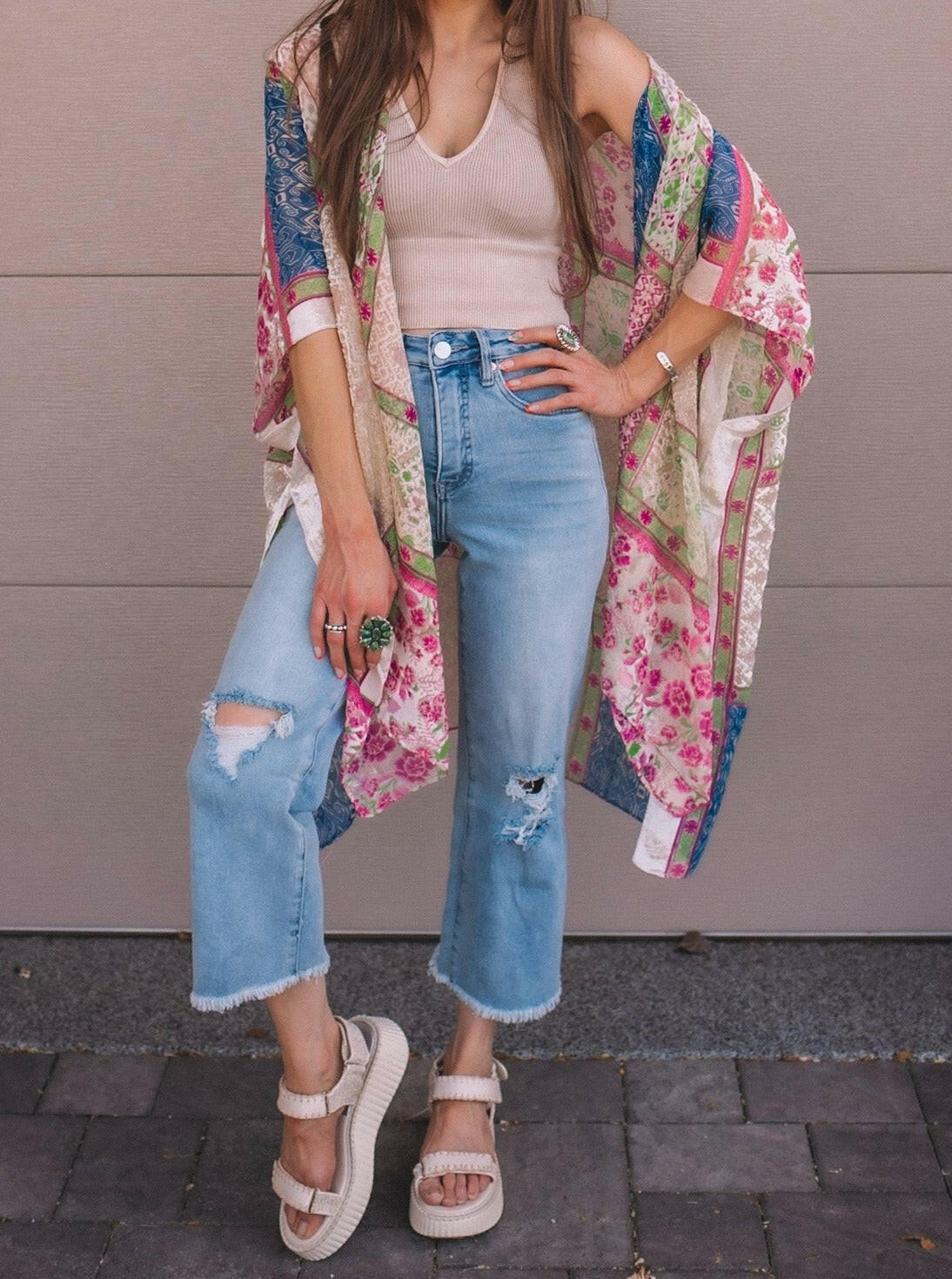 RfM Full Size Tummy Control High Waist Raw Hem Distressed Jeans-Krush Kandy, Women's Online Fashion Boutique Located in Phoenix, Arizona (Scottsdale Area)