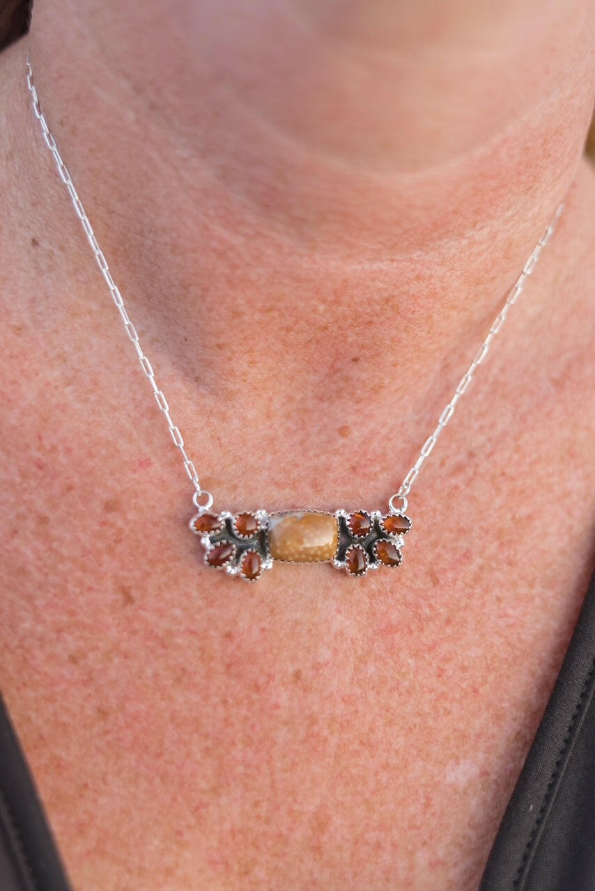 Bambi & Amber Stone Necklaces-Chain Necklaces-Krush Kandy, Women's Online Fashion Boutique Located in Phoenix, Arizona (Scottsdale Area)