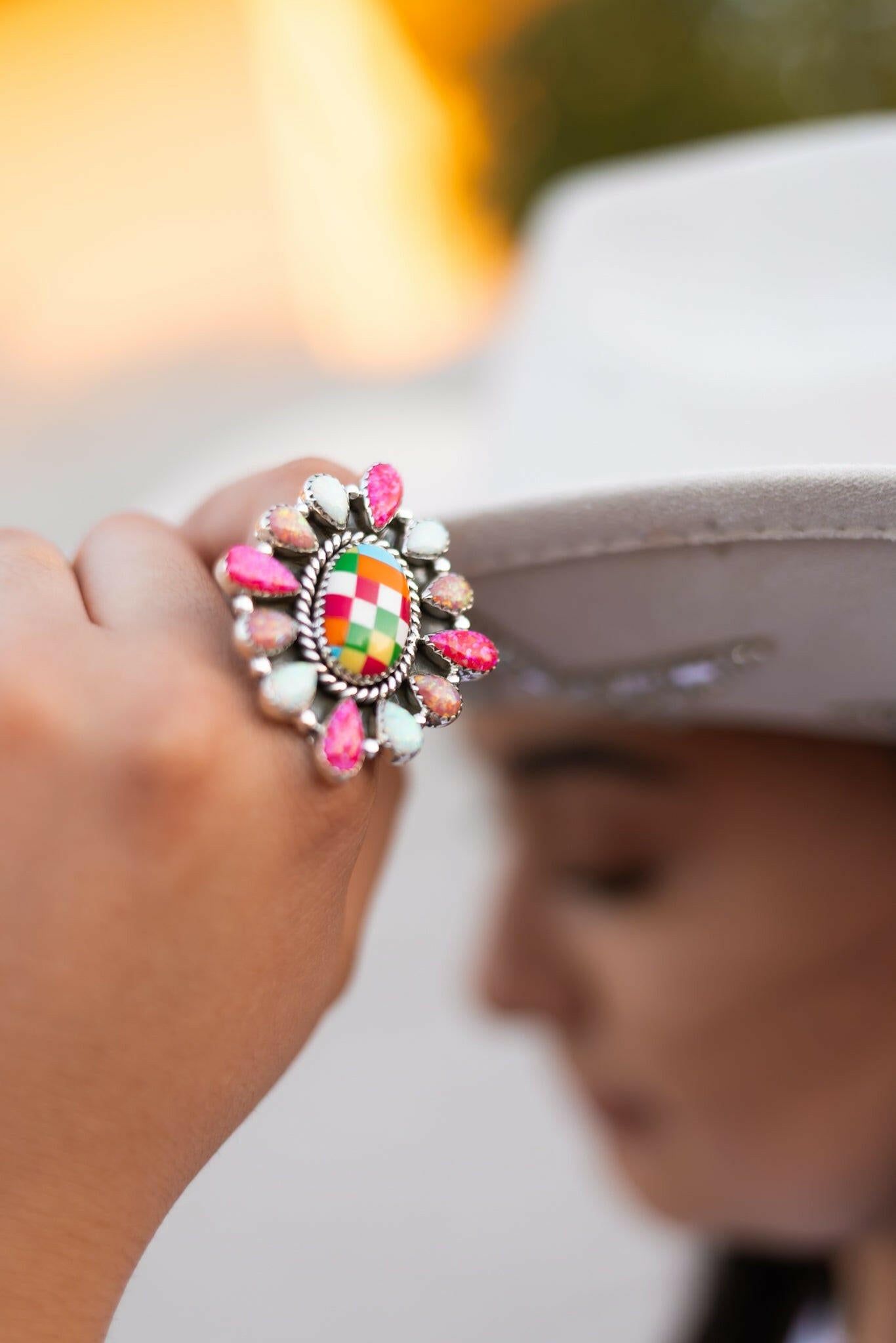 Summer Checkered Cluster Rings-Rings-Krush Kandy, Women's Online Fashion Boutique Located in Phoenix, Arizona (Scottsdale Area)