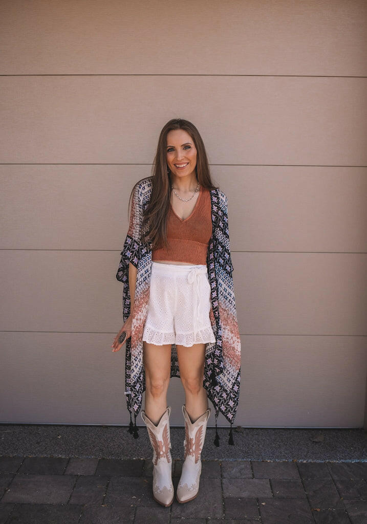 Kelsey Boho Print Combo Kimono-Kimonos-Krush Kandy, Women's Online Fashion Boutique Located in Phoenix, Arizona (Scottsdale Area)