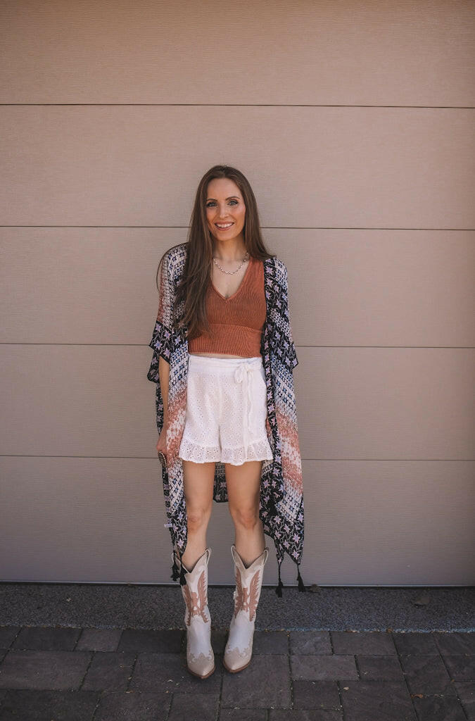 Kelsey Boho Print Combo Kimono-Kimonos-Krush Kandy, Women's Online Fashion Boutique Located in Phoenix, Arizona (Scottsdale Area)