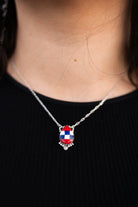 Checkered and Stripes Pear Drop Necklace-Necklaces-Krush Kandy, Women's Online Fashion Boutique Located in Phoenix, Arizona (Scottsdale Area)