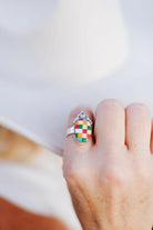 Summer Checkers Slab Rings-Rings-Krush Kandy, Women's Online Fashion Boutique Located in Phoenix, Arizona (Scottsdale Area)