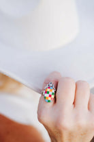 Summer Checkers Slab Rings-Rings-Krush Kandy, Women's Online Fashion Boutique Located in Phoenix, Arizona (Scottsdale Area)