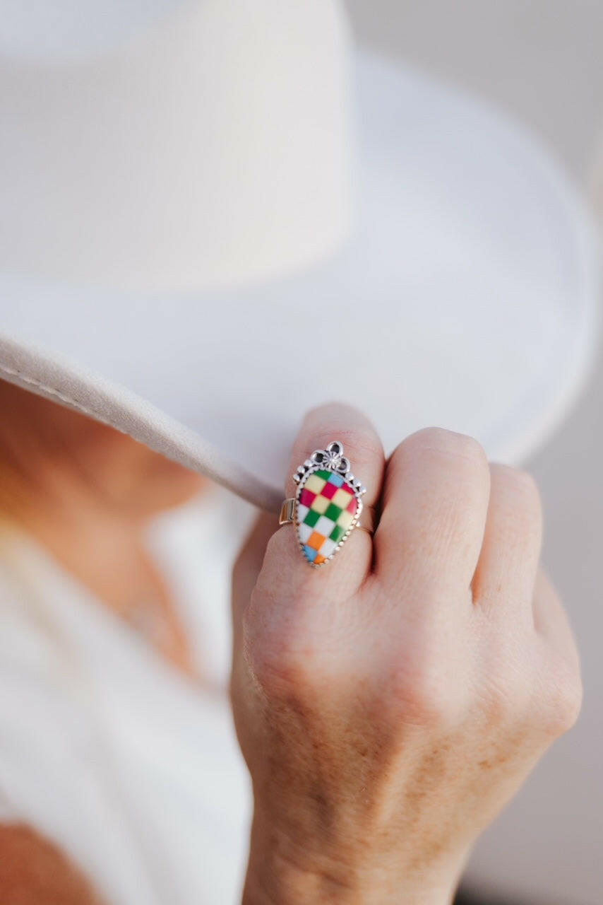Summer Checkers Slab Rings-Rings-Krush Kandy, Women's Online Fashion Boutique Located in Phoenix, Arizona (Scottsdale Area)