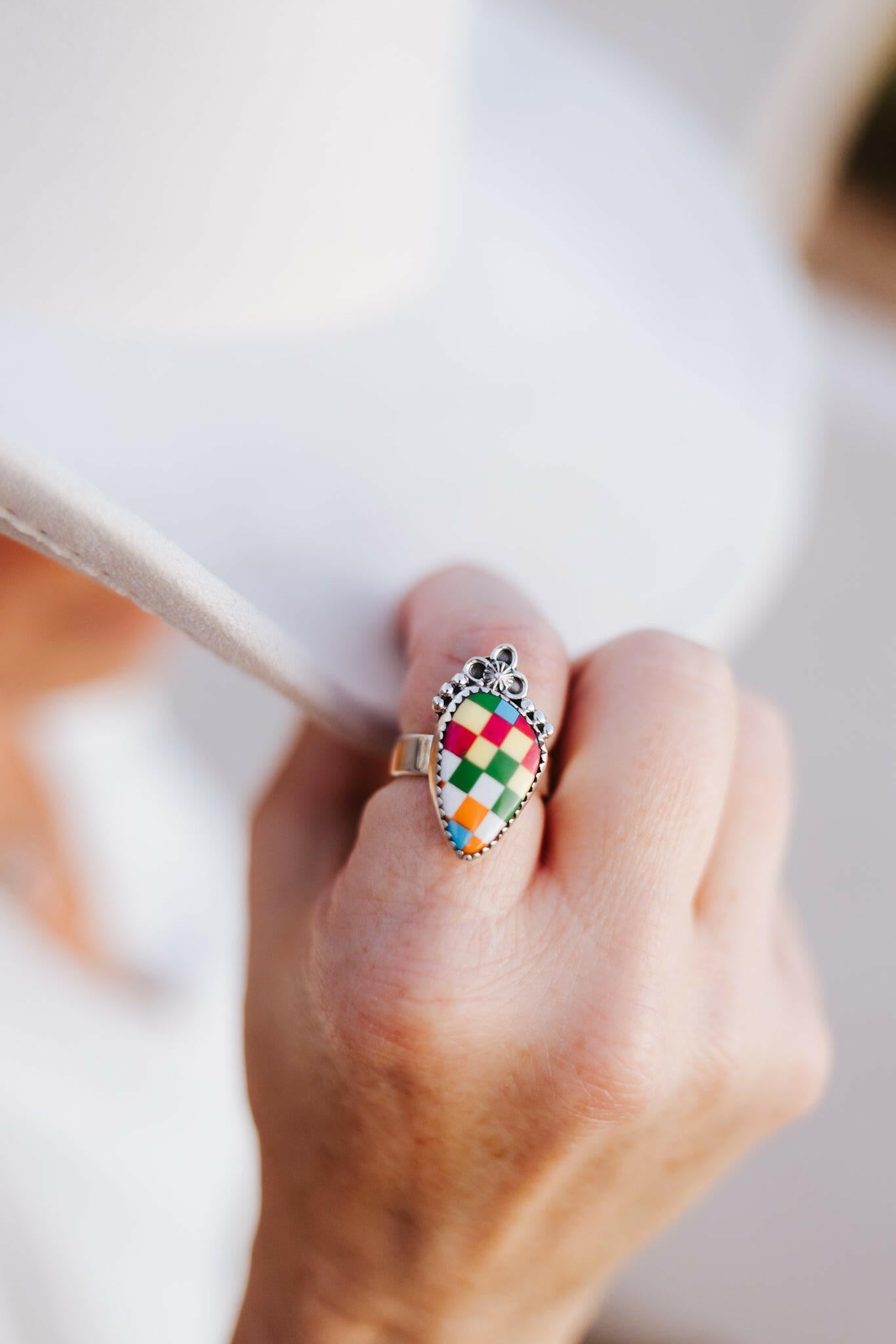 Summer Checkers Slab Rings-Rings-Krush Kandy, Women's Online Fashion Boutique Located in Phoenix, Arizona (Scottsdale Area)